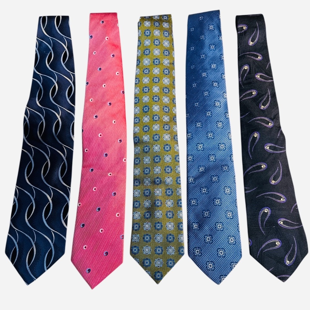 Mens Silk Necktie‎ Bundle David Donahue Chaps Ralph Lauren Italian USA Ties